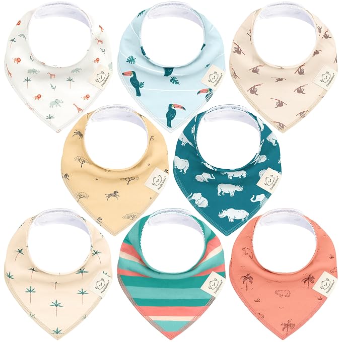 8-Pack Organic Baby Bandana Bibs by KeaBabies