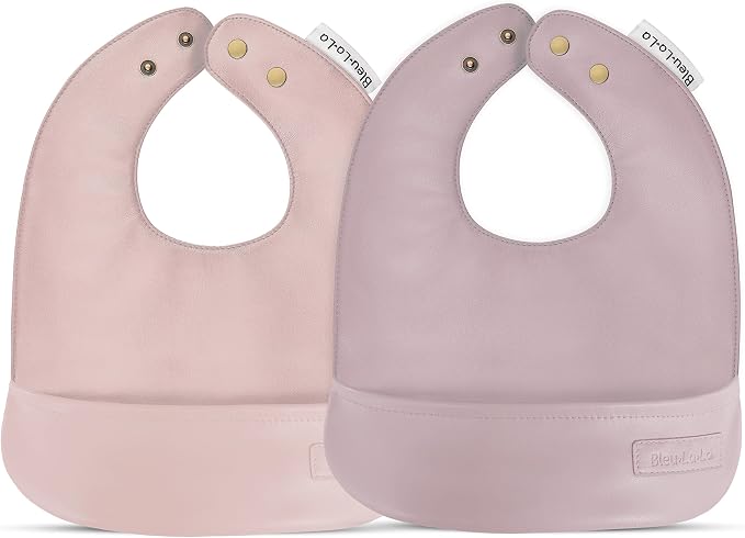Vegan Leather Easy Clean Baby Bibs by BleuLaLa