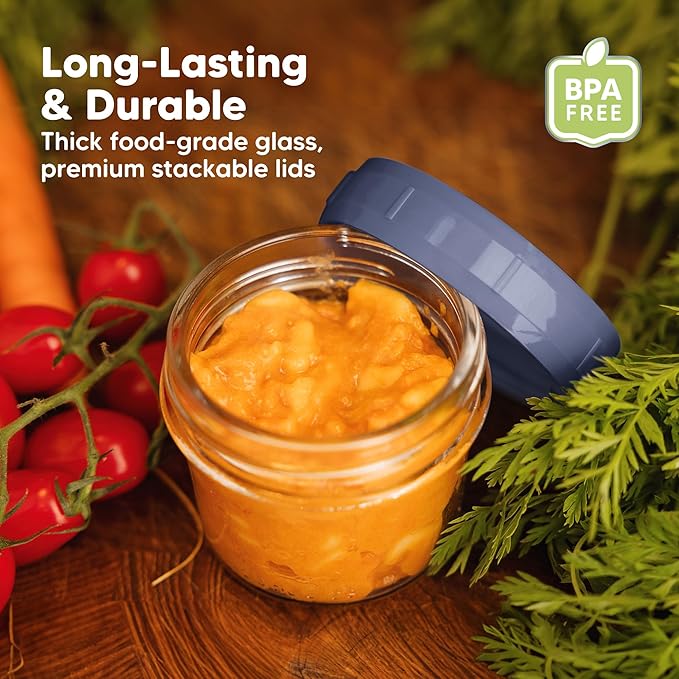 KeaBabies 12pk 4oz Glass Baby Food Containers - Image 4