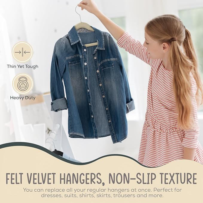 50 Premium Kids Velvet Hangers - Image 3