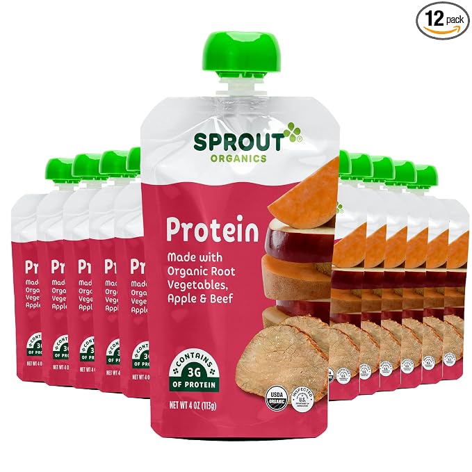 Sprout Organic Baby Food Pouches Stage 3, Organically Sourced Meat Protein by SproutOrganics