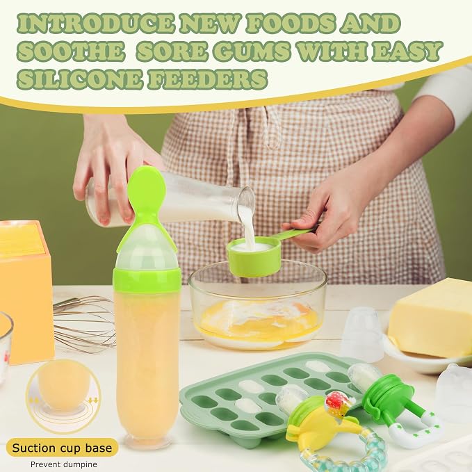 Baby Fruit Feeder & Baby Breastmilk Popsicle Molds-WAJIAYON Silicone Babies - Image 7