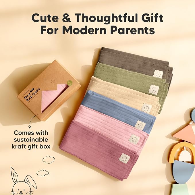KeaBabies Organic Cotton Burp Cloths Baby Girl, Boy - Image 9