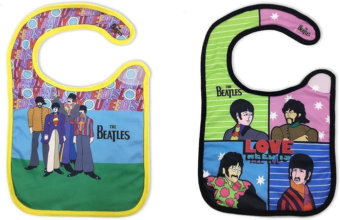daphyls The Beatles All You Need Is Love Baby Bib 2-Pack Extra Soft, Officially by daphyls