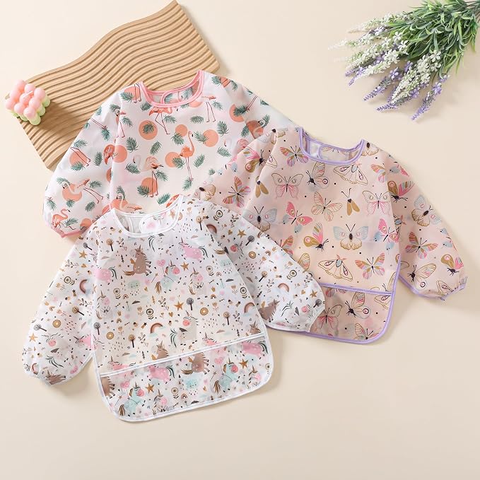 Sleeved Bib, 5 Pack, Waterproof Shirt Bibs - Image 4