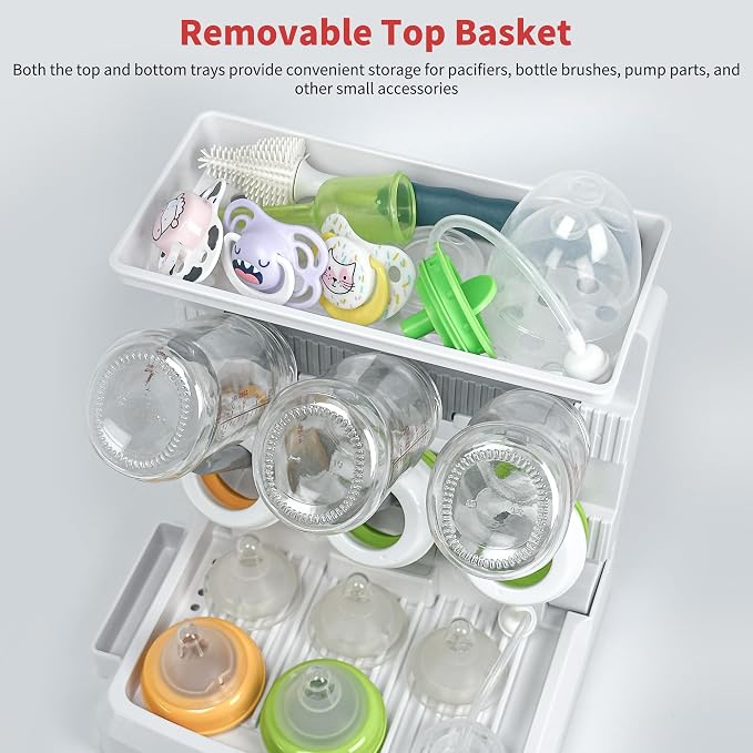Baby Bottle Drying Rack for 6 Bottles, Vertical Cup Drying Holder, Space Saving - Image 6
