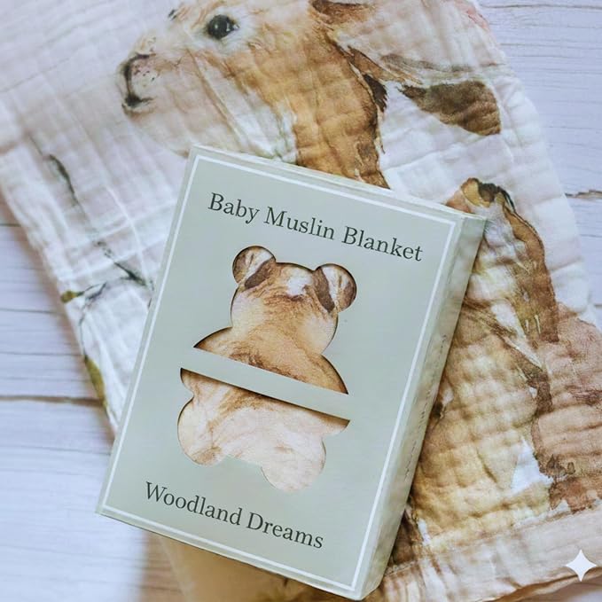 Baby Muslin Woodland Blanket – Reversible Cotton Muslin Baby Quilt, 48x48 - Image 3