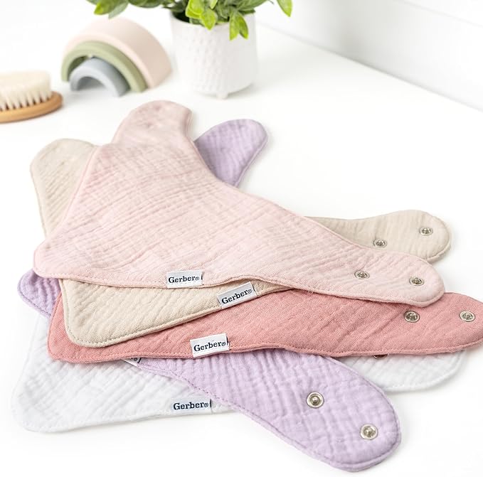 Gerber unisex-baby Muslin Bandana Bibs - Image 2
