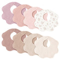 Konssy Muslin Baby Bibs 8 Pack, 100% Cotton Absorbent Bandana Drool Bibs by Konssy