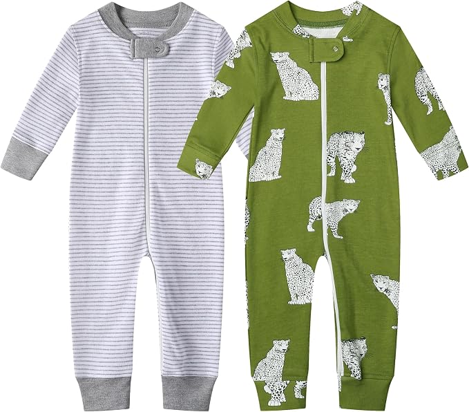 Owlivia Organic Cotton Baby Boy Girl Zip up Sleep 'N Play Pjs, Long Sleeve by Owlivia