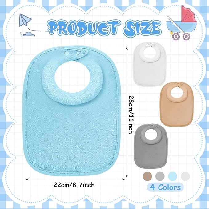 4 Pcs Baby Feeding Bibs for Drooling and Teething Comfi Neck Baby Bib - Image 4