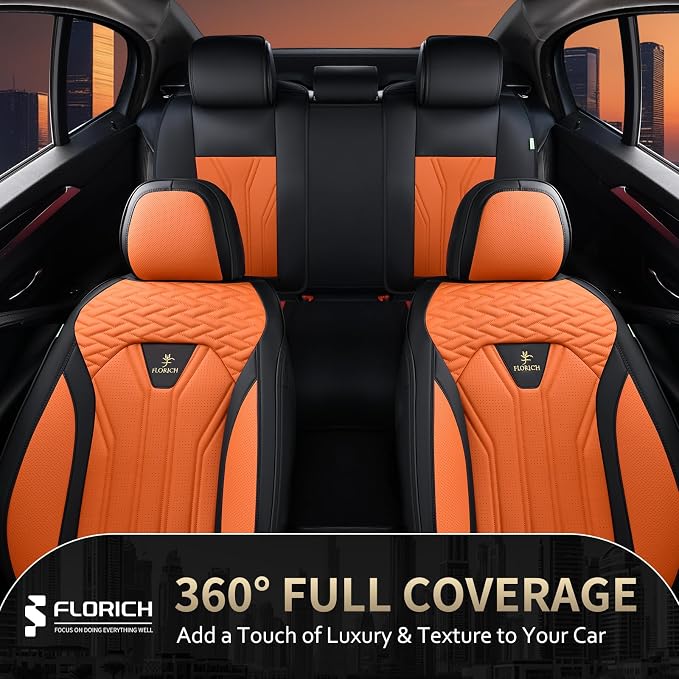 FLORICH Leather Seat Covers, Car Seat Covers Full Set, Car Seat Protectors 5 - Image 8
