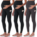 POSHDIVAH 3 Pack Women's Maternity Workout Leggings Over The Belly Pregnancy by Poshdivah