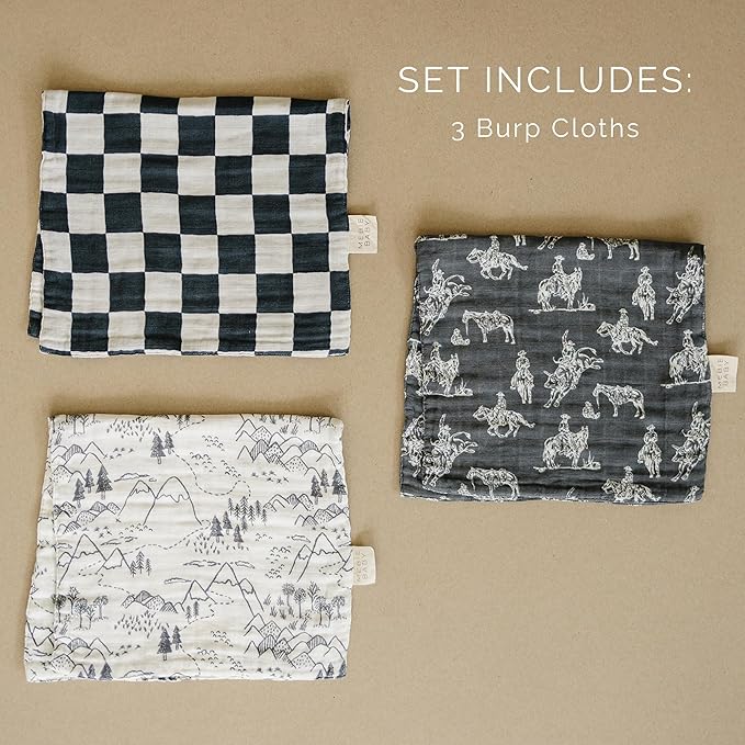 Mebie Baby Burp Cloths, Muslin Burp Cloth Set - Image 2