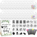 Newwiee 55 Pcs White Bibs for Baby Decorating Design a Bib Decorate Plain by Newwiee