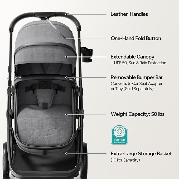 Mompush Wiz 2 in 1 Baby Stroller - Image 6