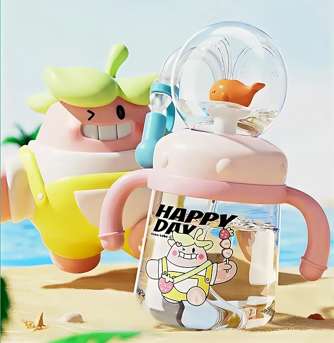 Drinking Cup With Whale Squirt, Weighted Sippy Cups With Adjustable Straps - Image 3