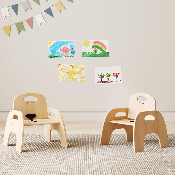 Foundations Simple Sitter Low Wood Feeding Chairs Multipack, Wide No-Tip Base - Image 2
