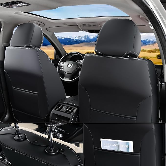 FLORICH Leather Seat Covers, Seat Covers Full Set, Car Seat Protectors 5 Seats - Image 7