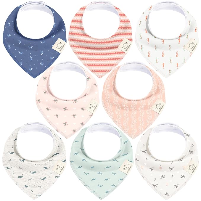 8-Pack Organic Baby Bandana Bibs by KeaBabies