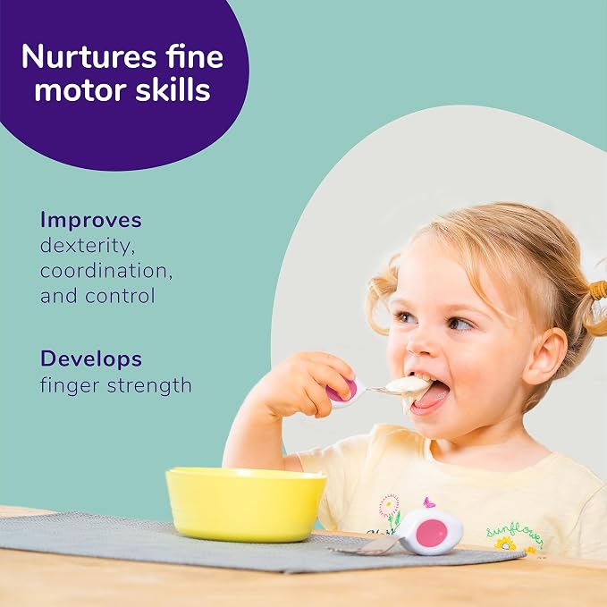 doddl Toddler Utensils, Ergonomic Fork and Spoon Set - Image 4