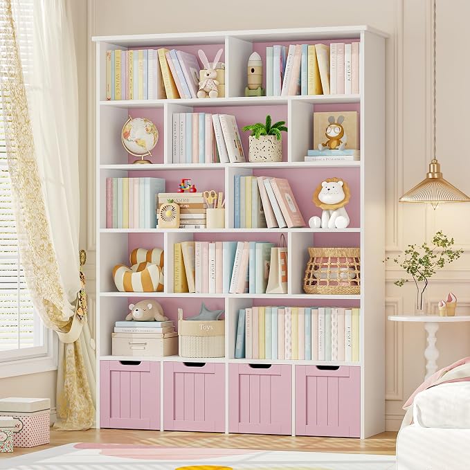 FINETONES 69" H Toy Storage Organizer, 6 Tier Tall Kids Bookshelf by finetones