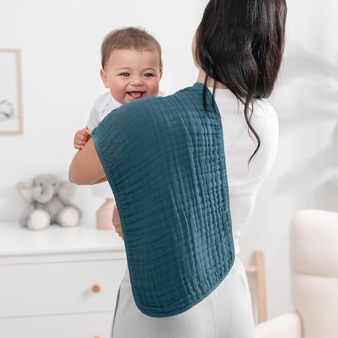 Comfy Cubs Muslin Burp Cloths 20" x 10", Ultra Absorbent 100% Cotton - Image 2