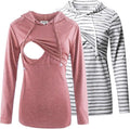 GINKANA Women's Nursing Hoodie Sweatshirt Long Sleeves Breastfeeding Maternity by GINKANA