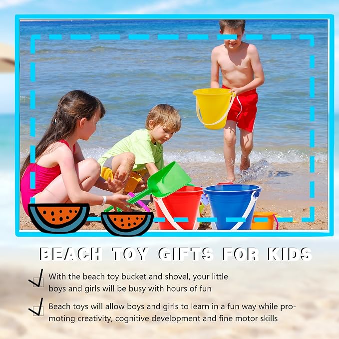 40 Pack Beach Bucket and Shovel Set Mini Plastic Buckets Sand Shovel Sand Pail - Image 5