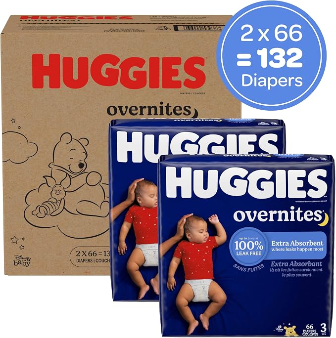 Huggies Size 3 Overnites Baby Diapers: Overnight Diapers, Size 3, 132 Ct - Image 2