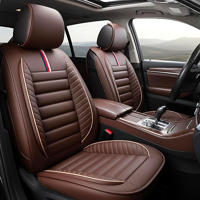 OASIS AUTO Car Seat Covers Premium Waterproof Faux Leather Cushion Universal by OasisAuto