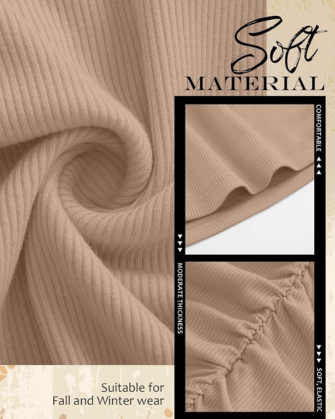 4 Packs Womens Maternity Shirts Long Sleeve Cotton Ribbed Pregnancy Mock Neck - Image 6
