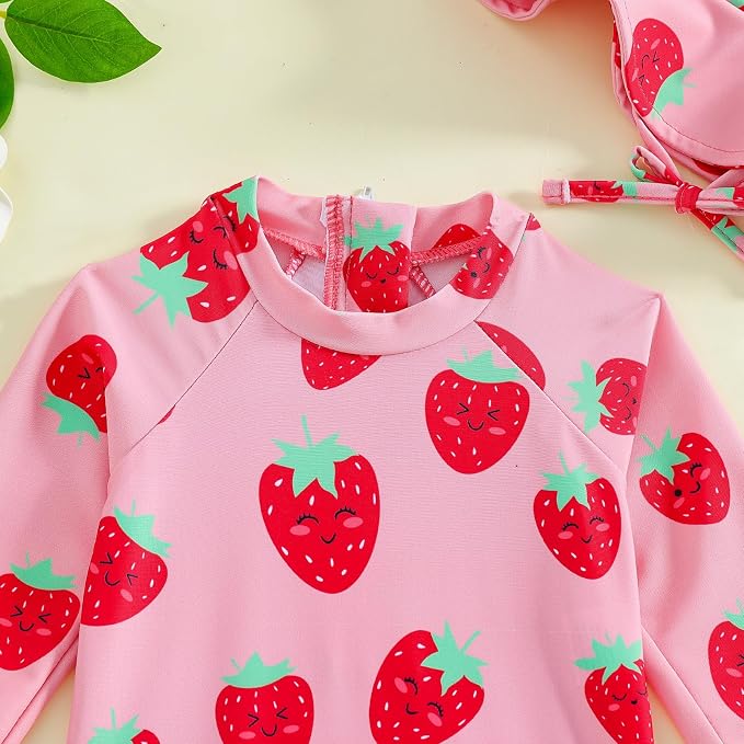 WOLBAY Baby Girl Swimsuit Long Sleeve One Piece Rash Guard - Image 4