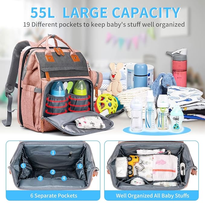 KABAQOO Diaper Bag Backpack - Image 2