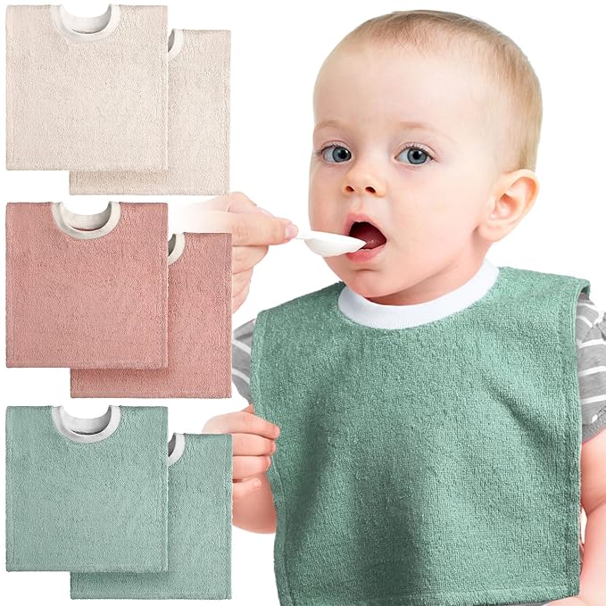6 Pcs Pullover Baby Bibs Cotton Terry Toddler Absorbent Infant - Image 3
