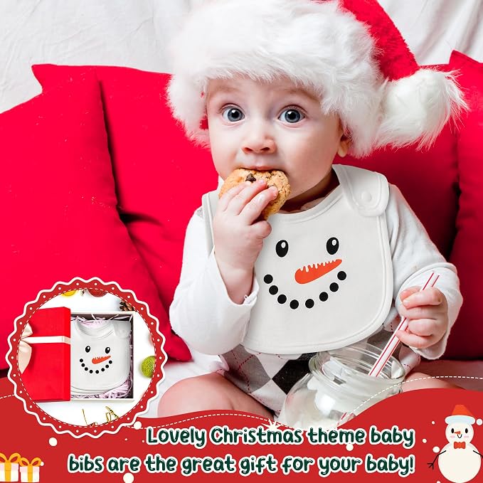 3Pcs Christmas Baby Cotton Bibs - Image 4