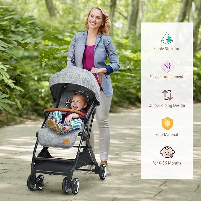 BABY JOY Lightweight Baby Stroller, Compact Toddler Travel Stroller - Image 9