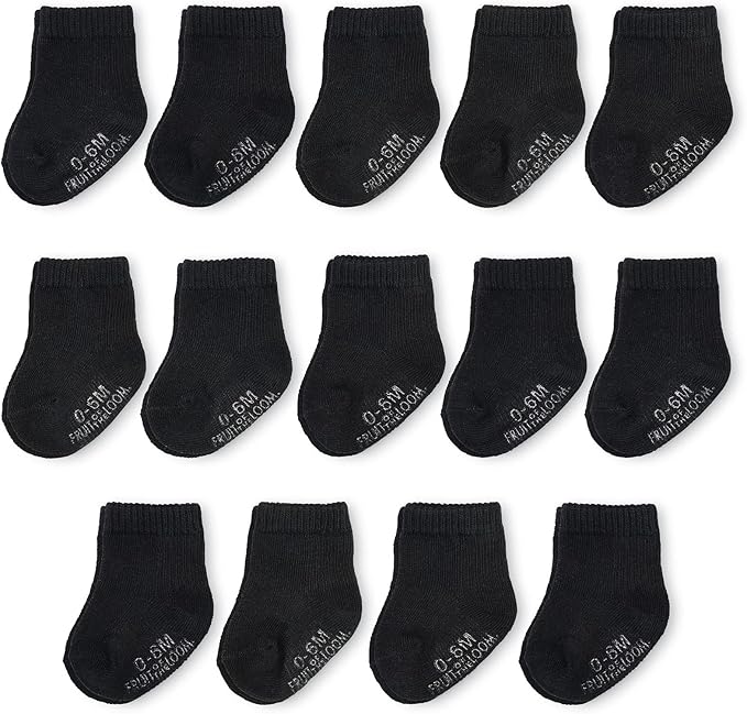 Fruit of the Loom Baby 14-Pack Grow & Fit Flex Zones Cotton Stretch Socks by FruitoftheLoom