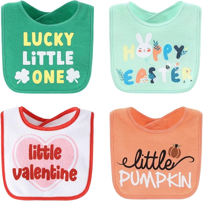 The Peanutshell Baby Boy or Girl Terry Bibs Set of 10-100% Cotton, Absorbent - Image 4