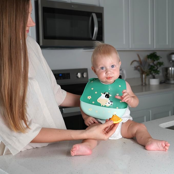 Silicone Baby Bibs Unisex, Self-Feeding, Catch-all Large Pocket, 6-48 months - Image 8