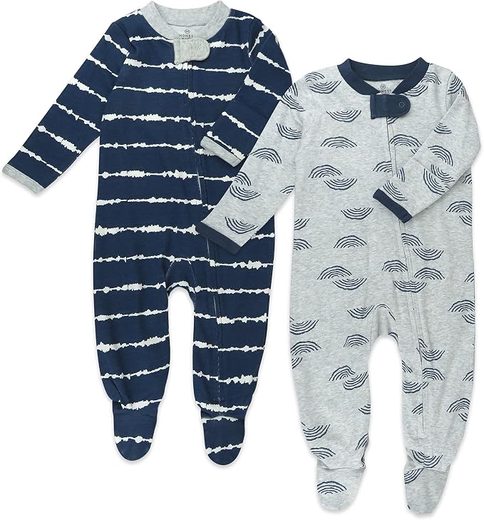 HonestBaby Baby Sleep N' Play One-Piece Zip-Front Footed Organic Cotton Pajama by HonestBaby