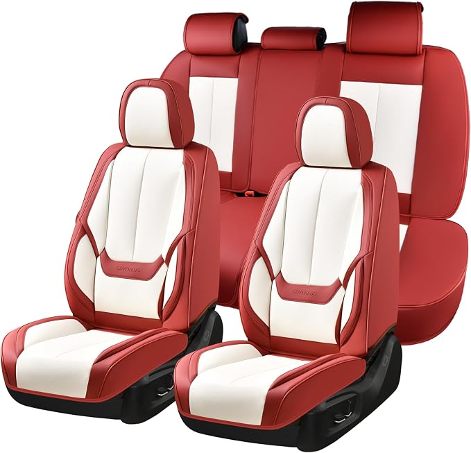 Coverado Car Seat Covers Full Set, Car Seat Protector Waterproof, Nappa Leather by COVERADOAUTO