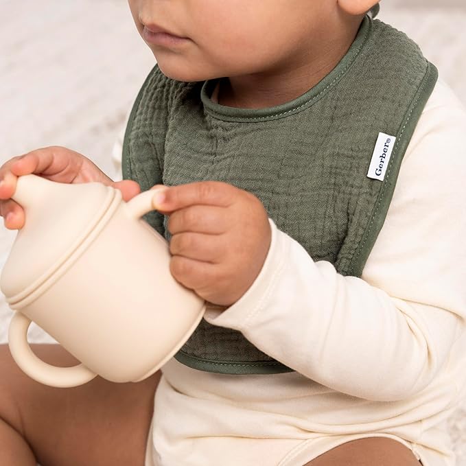 Gerber Unisex Baby Muslin 8 Pack Drooling Bibs - Image 3