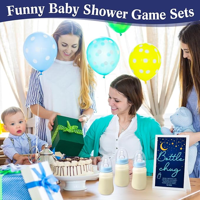 Roowest Bottle Chug Baby Shower Game Favors Including Moon Star Theme Wooden - Image 7