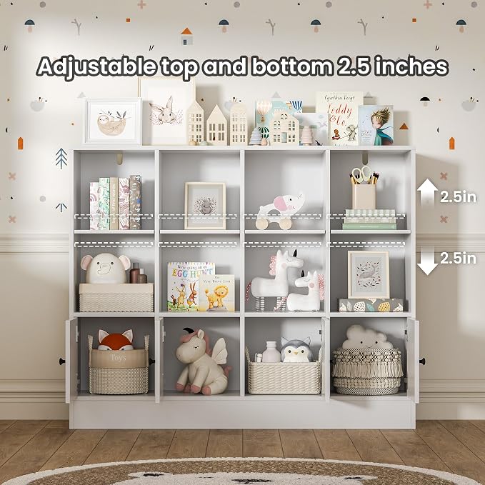 White Bookshelf, Wood Bookcase - Image 5