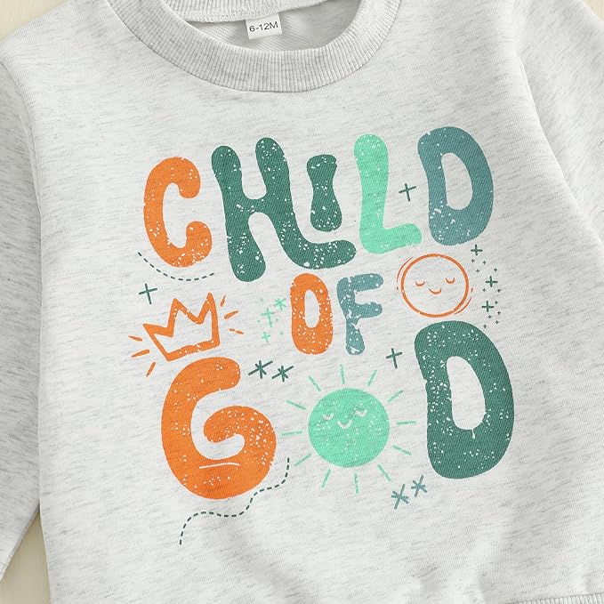 Nyapruwe Toddler Baby Boy Fall Outfit Funny Print Long Sleeve Sweatshirt - Image 4