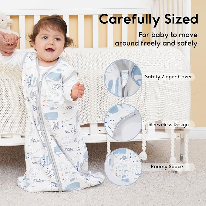 Yoofoss Baby Sleep Sack 12-18 Months 0.5 Tog Wearable Blanket - Image 3