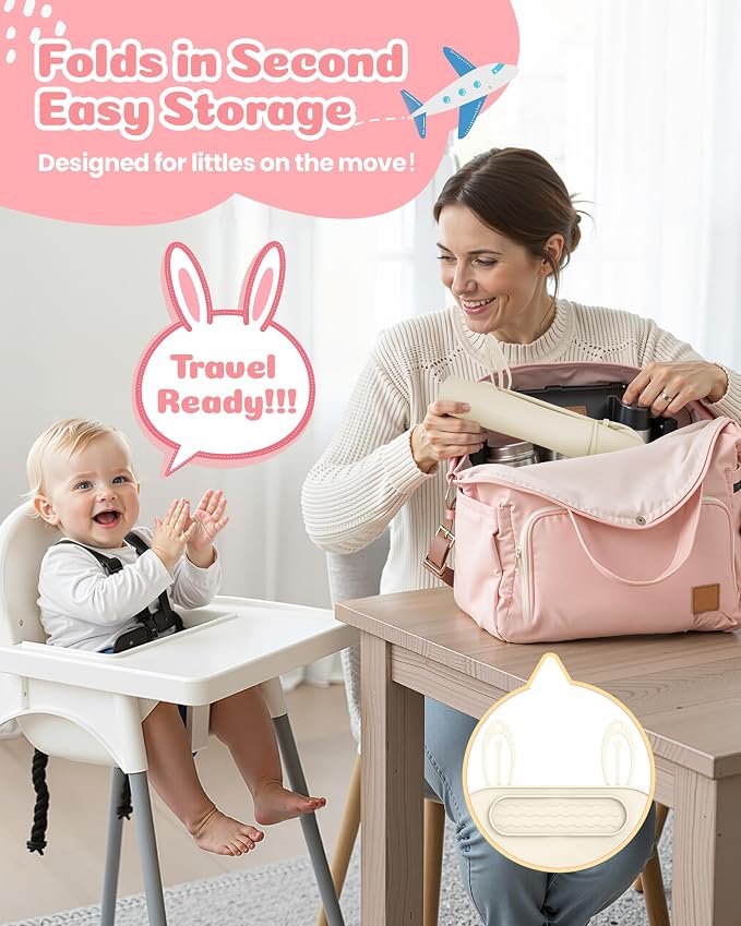 2Pack Silicone Placemats for Baby&Kid, Stain-Proof Non-Slip Baby Place Mat for - Image 6
