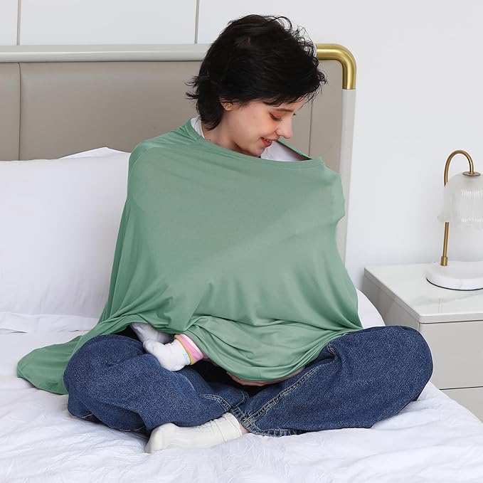 Multi-use Nursing Cover for Breastfeeding, 360°Full Coverage Nursing Poncho - Image 6