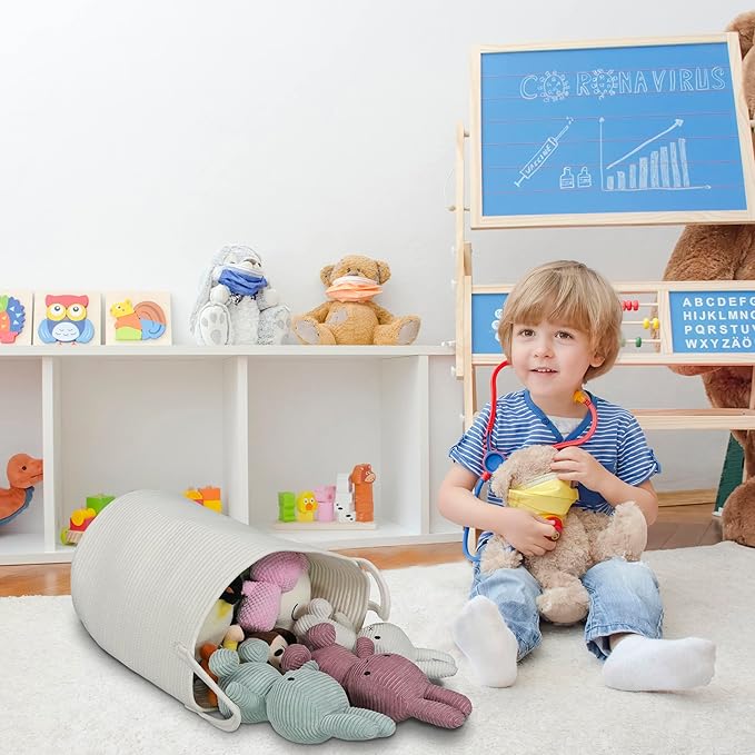 Cotton Rope Laundry Basket Hamper - Image 7